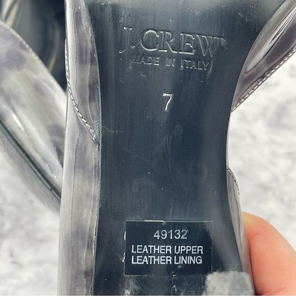 J. Crew, Made in Italy, Black/Grey Leopard Heels. Size 7. 3” Heel - Picture 8 of 8